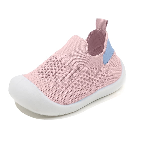Baby Shoes Boys Girls Breathable Non Walking Sock Shoes First Walking Shoes With Soft Rubber Sole Infant Toddler Slipper Sneaker Pink 17/12 M—18 M
