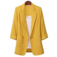 thumbnail image 2 of Manteau d'Été pour Femmes en Coton et Lin, Veste Ample Mi-Longue, 2 of 6