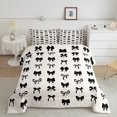 thumbnail image 1 of Erosebridal Cool Bow Tie Bedding Sets Toddler with Comforter, Chic Bowknot Duvet Insert, Black and White, Reversible 2 Pieces, 1 of 7