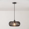 thumbnail image 3 of Fitz 1-Light Matte Black Pendant Lighting with Rattan Shade, 3 of 9