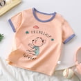 thumbnail image 1 of Chemises pour Filles, Haut d'Été Imprimé à Col Rond à Manches Courtes pour Enfants Garçons et Filles, 1 of 3