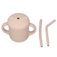 thumbnail image 4 of Silicone Baby Cup Drinking Training Two Handles Lid Straw Cartoon Style  Durable Silicone Toddler Straw Cups, 4 of 8