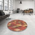 thumbnail image 4 of Ahgly Tapis d'Intérieur Lavable en Machine Carré Transitionnel Bronze Brun, 7 Pieds Carré, 4 of 7
