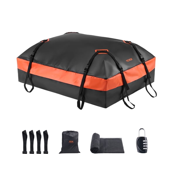 VEVOR Car Rooftop Cargo Carrier Bag 15 Cubic Feet Car Roof Cargo Carrier 840D PVC