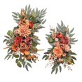 thumbnail image 1 of 2Pcs Artificial Flower Swag Wedding Arch Wreath for Ceremony Wall Farmhouse Orange, 1 of 8