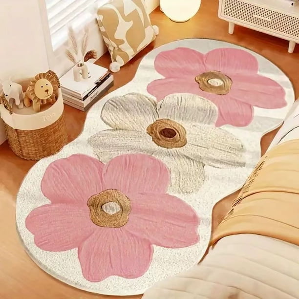 Home Essentials, Flower Pattern Non Slip Washable Rugs Floor Mat