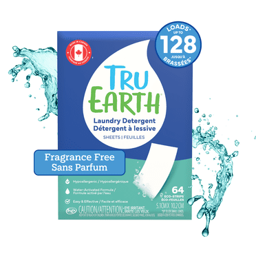 Tru Earth Laundry Detergent Sheets - 64 Strips - Fragrance Free