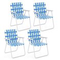 thumbnail image 1 of Costway 4PCS Folding Beach Chair Camping Lawn Webbing Chair Lightweight 1 Position Blue, 1 of 9