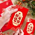 thumbnail image 4 of YAOMOBB Colorful Red Envelope 6Pcs Chinese Wedding Red Envelopes Bronzing Chinese Letter Print Lucky Money Cash Packets Celebration Gift, 4 of 7