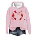thumbnail image 1 of WEAIXIMIUNG Sweat à Rayures pour Femmes Automne et Hiver 2025 Tendance avec Capuche et Imprimé Lettre, 1 of 4