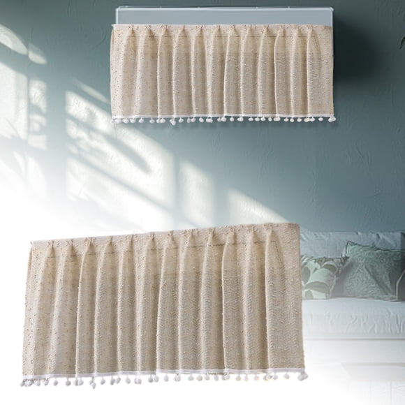 Curtain Yet Practical Autumn Air Conditioner Windproof Curtain for Indoor Spaces Easy to Install with Linen-Like Polyester Fabric