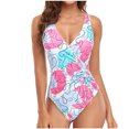 thumbnail image 2 of Dvkptbk Bikini pour Femmes Femme une-Pièce Uni Maillots de Bain Tenue de Plage Robe de Bain Maillots de Bain pour Femmes, 2 of 7