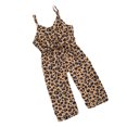 thumbnail image 3 of FOCUSNORM Girls Summer Sleeveless Romper Leopard High Waist Lace-up V Neck, 3 of 5