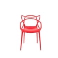 thumbnail image 4 of Heavenly Collection | Modern Red Plastic Side Chair - Mid-Century Molded Dining Chair - Ideal for Kitchen, Dining Room & Patio | Set 2, 4 of 9