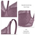 thumbnail image 2 of Lace , Push Up  Adjustable Shoulder Straps Gathered Full Coverage Deep V  For Everyday Wear Purple,Black,Skin Color,Blue, 2 of 6