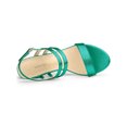 thumbnail image 4 of BLISSFUL STEP Women's Slingback Block Heel Ankle Strap Sandals Green 7, 4 of 7
