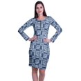 thumbnail image 1 of Moomaya Womens Full Sleeve Printed Midi Length Printed Bodycon Dress, 1 of 6