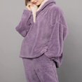 thumbnail image 4 of Pyjama en Molleton Corail pour Femmes, Flanelle, Tenue de Nuit Douce, Ensemble de Pyjama Chaud, Tenue d'Intérieur, Ensemble de Pyjama 2 Pcs, Gris TG, 4 of 7