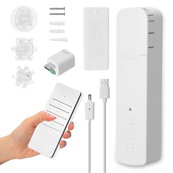 Riwcyla WIFI M515EGB Intelligent Pull Bead Curtain Motor Household Hotel Electric Curtain Motors APP Control Remote,Control Voice Control Quiet Compatible with Home with USB WiFi
