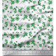 thumbnail image 1 of Soimoi Green Rayon Fabric Clover & Daisy Floral Print Fabric by Yard 42 Inch Wide, 1 of 3
