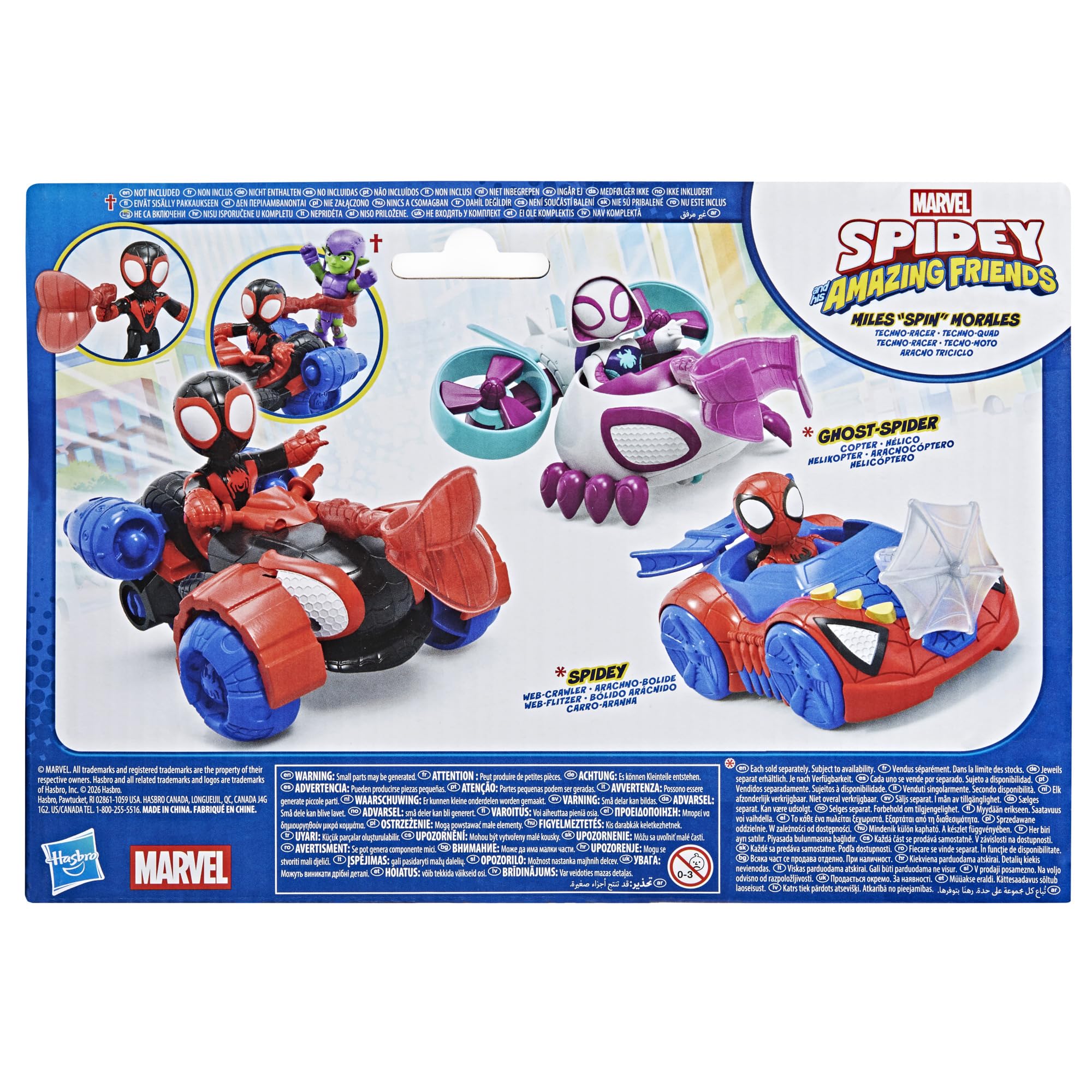 Marvel Spidey et ses Amis Extraordinaires, véhicule Techno-Quad et figurine Miles « Spin » Morales