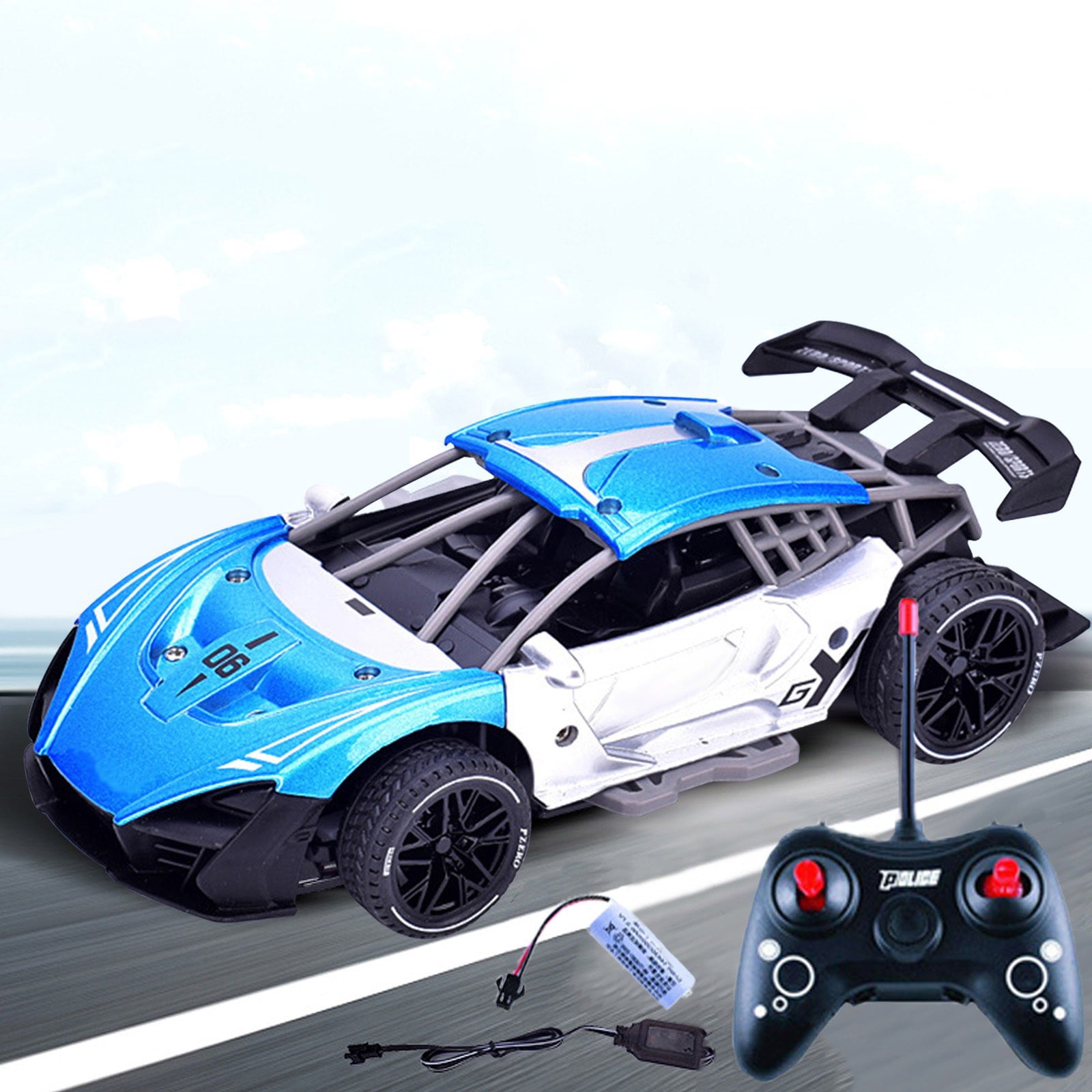 EGNMCR Car Model Children's Remote Control Car Toys, Alloy Remote Control Cars, Boys P-K Racing Car, Four-way Rechargeable Remote Control Toy Car Toys, Gifts For Boys And Girls Remote control cars