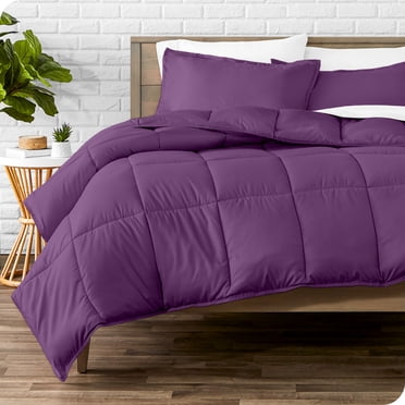 Bare Home Ensemble de Couette en Alternative au Duvet d'Oie - Ensemble 3 Pcs - Très Grand Surdimensionné, Prune