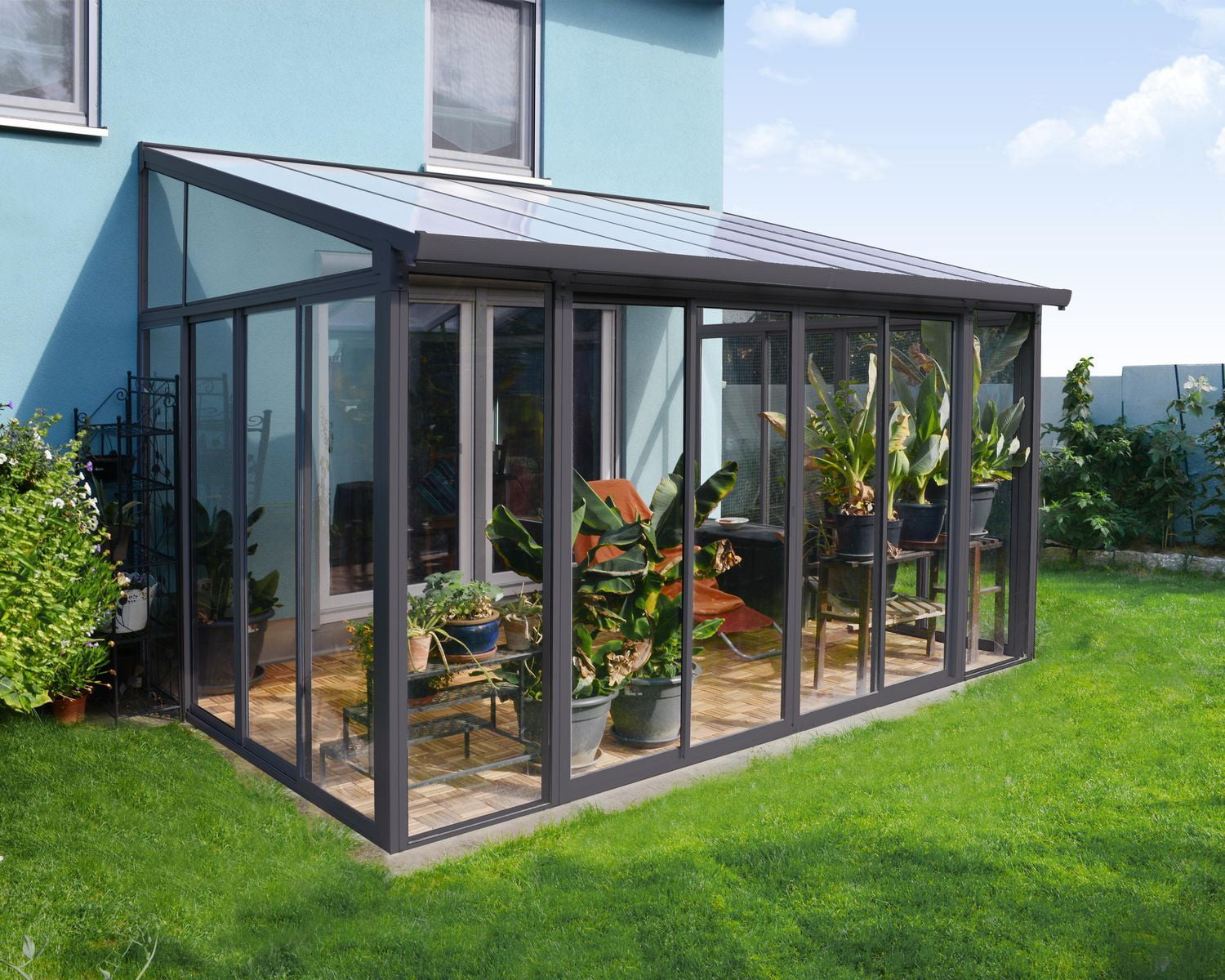 CANOPIA by PALRAM SanRemo 10 ft. x 14 ft. Sunroom, Patio Enclosure and Solarium - Grey