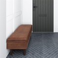 thumbnail image 2 of Allora 48" Faux Leather Mid Century Storage Ottoman in Saddle Brown, 2 of 7