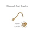 thumbnail image 1 of Nose Screw 14k Gold Solid Gold with genuine Diamond, 1 of 1