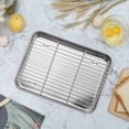thumbnail image 3 of 10 Inch Toaster Oven Tray and Rack Set, Small Stainless Steel Baking Pan with Cooling Rack,Dishwasher Safe Baking Sheet, 3 of 8