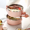 thumbnail image 3 of Bento Stainless Steel Lunch Box Portable Circular Fresh-Keeping Insulated Student Office Worker Bento Boxes, 3 of 9