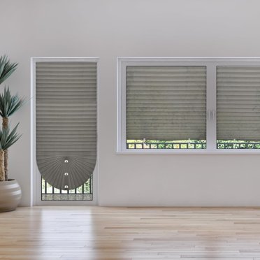 2Pcs Filtering Temporary Blinds for Windows, Cordless Pleated Light Filtering Fabric Shade Self Adhesive Pleated Window Shade, Easy to Cut and Install 120*180cm Dark Grey