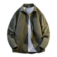 thumbnail image 2 of NTACZA Men Jacket Green Lapel Collar Plus Size Shirt Jacket Button Down Shacket Fall Outerwear for Men,XXXL, 2 of 9