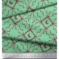 thumbnail image 2 of Soimoi Green polyester Crepe Fabric Floral Wreath Geometric Printed Fabric 1 Yard 52 Inch Wide, 2 of 5