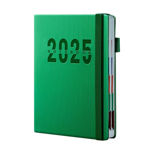 WHEANG Home Decor 2025 Academic Planner 2025 Monthly Tabs Daily Organizer Twin Wire Binding Pocket Folder Sticky Notes One Size Multi-Color