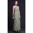 thumbnail image 2 of Bimba Bird Women Printed Crew Neck Side Slits Halter Dress Long Evening Gown-Small, 2 of 6