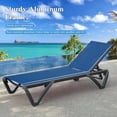 thumbnail image 4 of Domi Outdoor Living Aluminum Chaise Lounge Chairs Set of 2 - Adjustable Poolside Recliners with Wheels, Durable Textilene & All-Weather Design for Canadian Patio, Deck, Backyard (Navy Blue), 4 of 6