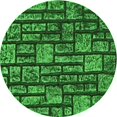 thumbnail image 1 of Ahgly Tapis Rond Lavable en Machine Intérieur Transitionnel Vert Émeraude Profond, 6 Pieds Rond, 1 of 7