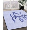 thumbnail image 3 of Ahgly Company Tapis d'Intérieur Lavable à la Machine, Carré, Transitionnel, Bleu Lavande, Tapis de Zone, 5 Pieds Carré, 3 of 7