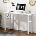thumbnail image 3 of Folding Computer Desk Foldable Work Desk Table Writing Desk Folding Home Office Desk  No  to Assemble  Teak&, 3 of 5