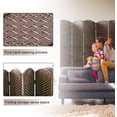 thumbnail image 4 of FDW 6 Panel Room Divider Folding Privacy Screen, 6FT Portable Indoor Partition Wall, Wooden Folding Room Separator, Brown, 4 of 7