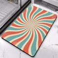 thumbnail image 4 of Add Boho Chic to Your Bathroom - Non-Slip Half Circle Bath Mat, Cute Bohemian Theme, Ideal for Bedroom, Home Decor, Semi Round Shower Rug, Machine Washable, Retro Sun Design, 20x32 inch, 4 of 5