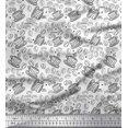 thumbnail image 1 of Soimoi White Rayon Fabric Coffee Food Print Sewing Fabric Yard 42 Inch Wide, 1 of 1