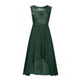 thumbnail image 4 of EGNMCR Robes de Soirée pour Femmes, Robes Formelles pour Femmes, Robes de Cocktail pour Femmes Femmes Unies Sans Manches Col Rond Dentelle Mousseline Maille Taille Robes de Fête Jupe en Mousseline pour Femmes, 4 of 5