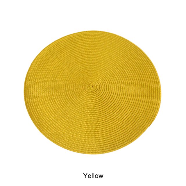 maskred Sets de Table pour Table de Cuisine Léger Facile à Entretenir Non-Dérapant Robuste et Durable Sets de Table Ronds Jaune 1Set