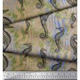 thumbnail image 3 of Soimoi Polyester Crepe Fabric Texture & Sea Horse Ocean Print Fabric by Yard 52 Inch Wide, 3 of 3