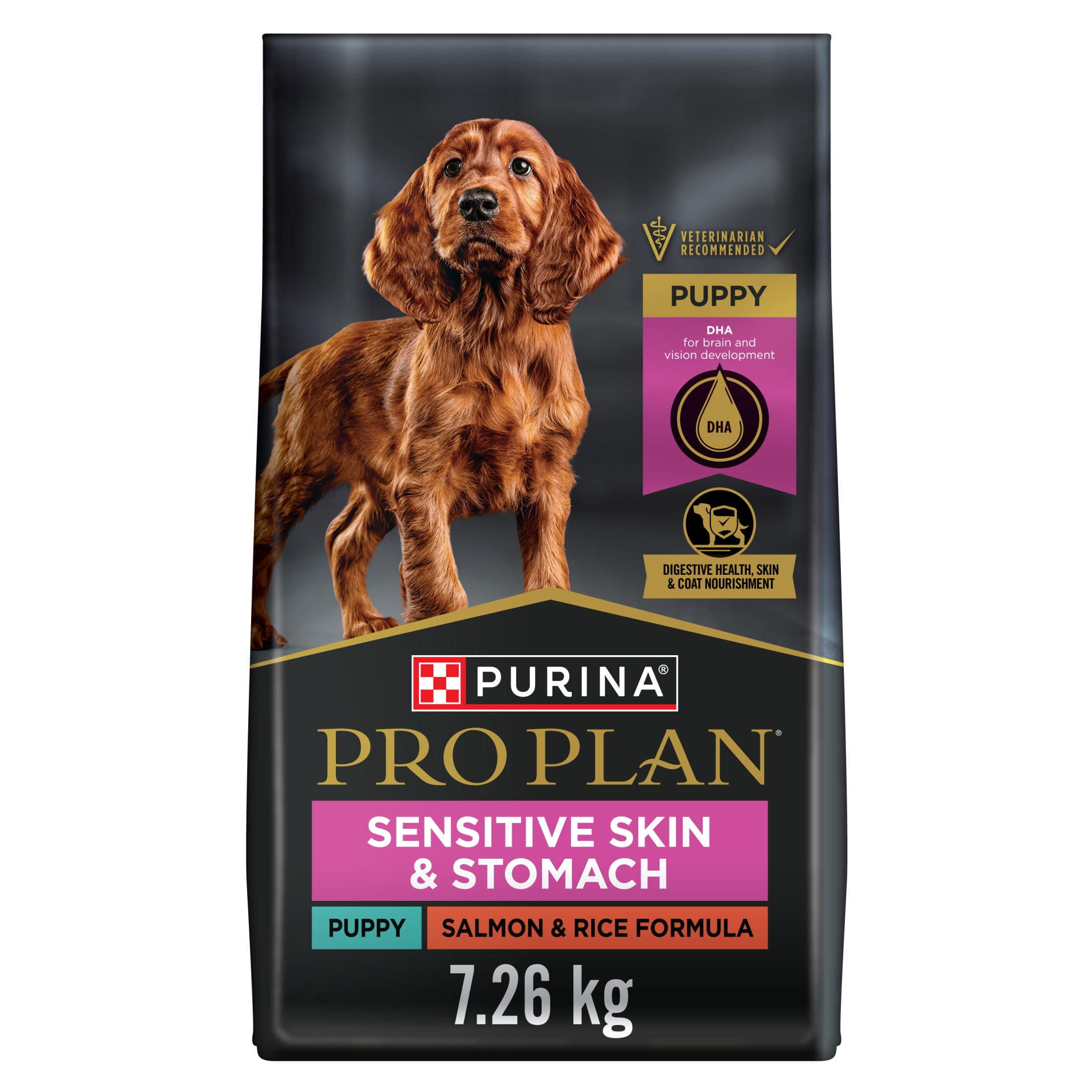 Purina Pro Plan Développement Peau & Estomac Sensibles Formule au Saumon et au Riz, Nourriture Sèche pour Chiot 7.26 kg