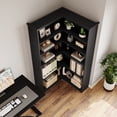 thumbnail image 4 of L Shaped Corner Bookshelf 5 Tier Large Wood Display Bookshelf 90° Corner Standing Bookcase, 4 of 7