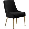 thumbnail image 3 of Pemberly Row Chaise de Salle à Manger Moderne en Velours de 19,5 Po H, Noire (Ensemble de 2), 3 of 5